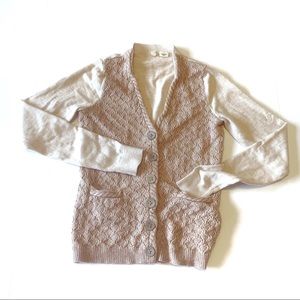 Anthro Moth Cream beige cardigan sweater knit